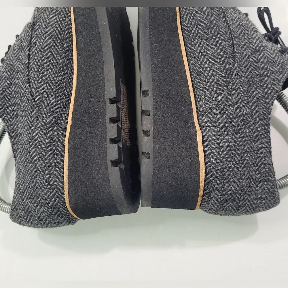 EILEEN FISHER EDDY LACE UP PLATFORM TWEED HERRINGBONE OXFORD LOAFER SHOE 7.5 A11 - Picture 11 of 13